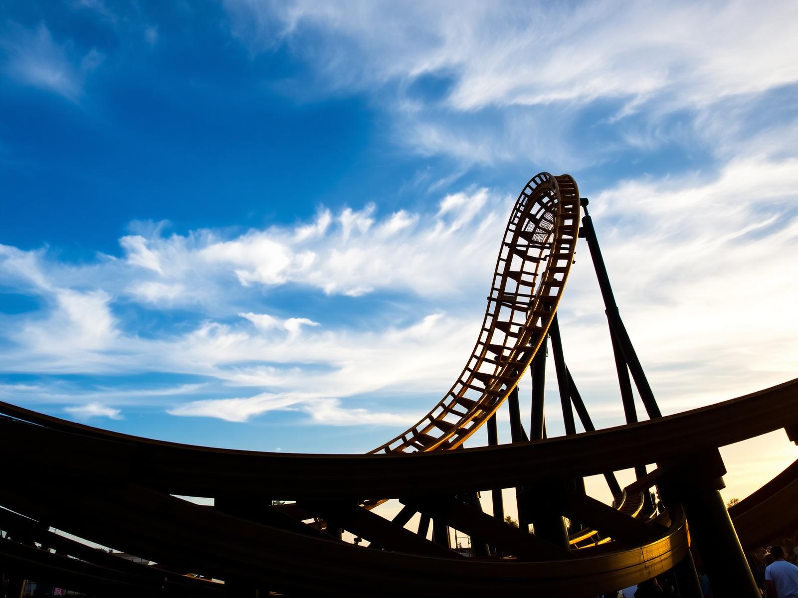Wooden rollercoaster track at Blackpool Pleasure Beach