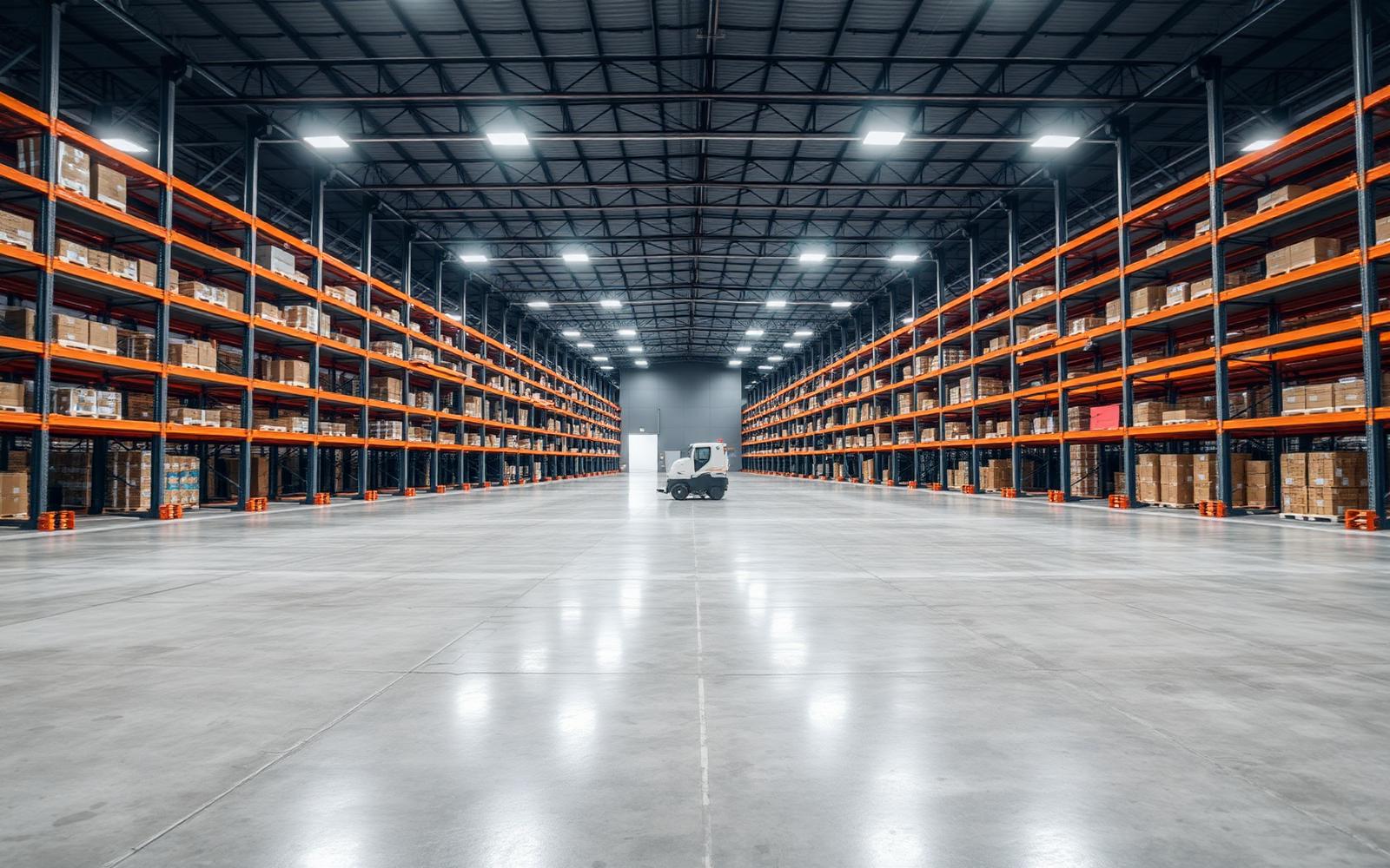 Polished concrete restoration across a 200,000 sqft DC